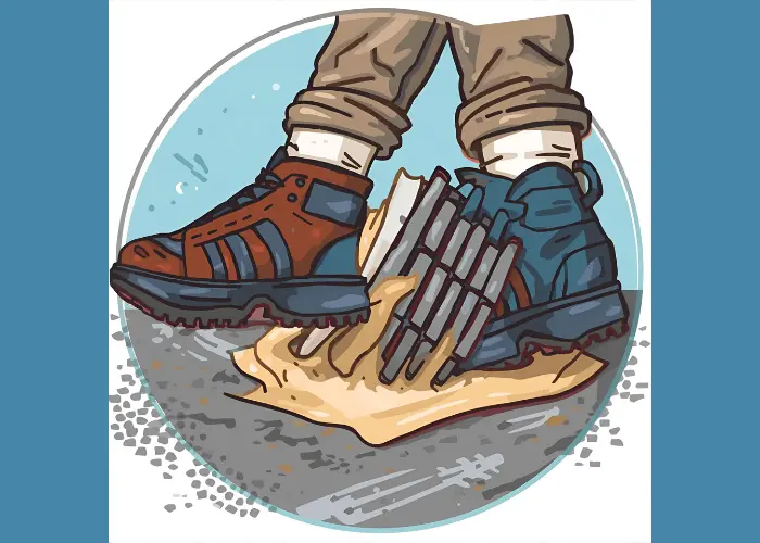 cara menghilangkan aspal di sepatu