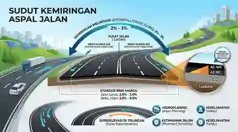 sudut kemiringan aspal jalan